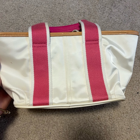 Coach Cream and Pink Bag with Structured Design - Picture 3 of 4